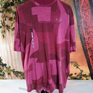 NWT: Under Armour 2XL Red/Maroon Threadborne HeatGear Graphic Training Tee